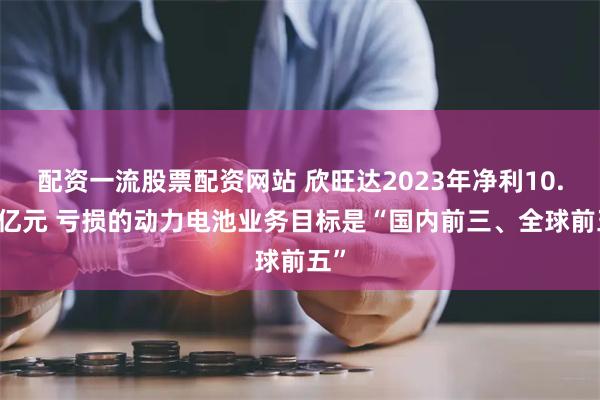 配资一流股票配资网站 欣旺达2023年净利10.76亿元 亏损的动力电池业务目标是“国内前三、全球前五”