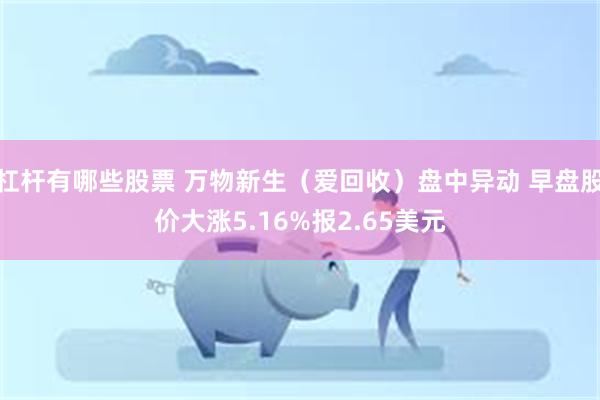 杠杆有哪些股票 万物新生（爱回收）盘中异动 早盘股价大涨5.16%报2.65美元