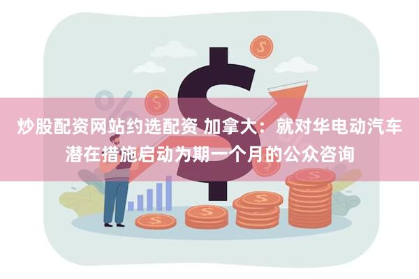 炒股配资网站约选配资 加拿大：就对华电动汽车潜在措施启动为期一个月的公众咨询