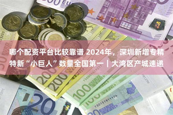 哪个配资平台比较靠谱 2024年，深圳新增专精特新“小巨人”数量全国第一｜大湾区产城速递